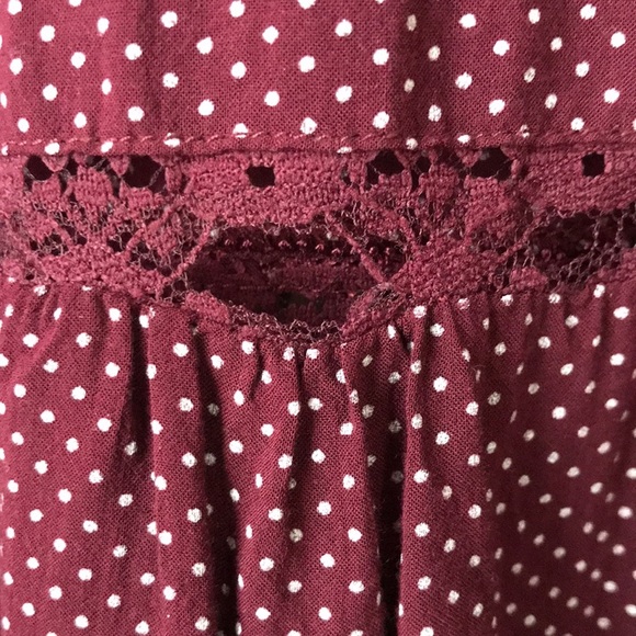 Free People intimately sleeveless ruffled lace polka dot sz S mini dress - Picture 7 of 8